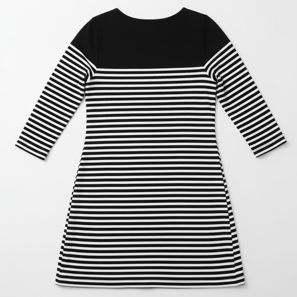 NWT Soft Joie Alyce Dress Cotton Stripes Black Cream M - Picture 4 of 7